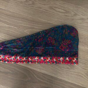 Natural Life Microfiber Hair Towel Wrap - Teal Flower Pattern New without Tags